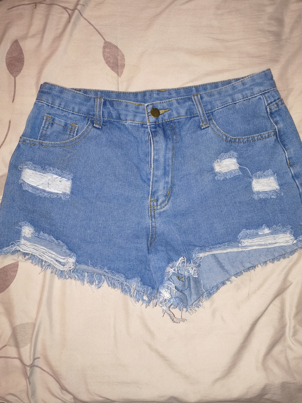 Shein High-Rise Distressed Denim Shorts